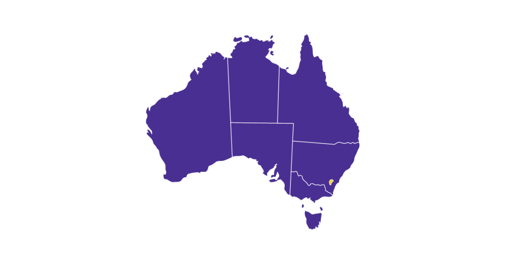 Purple Australia with ACT in yellow