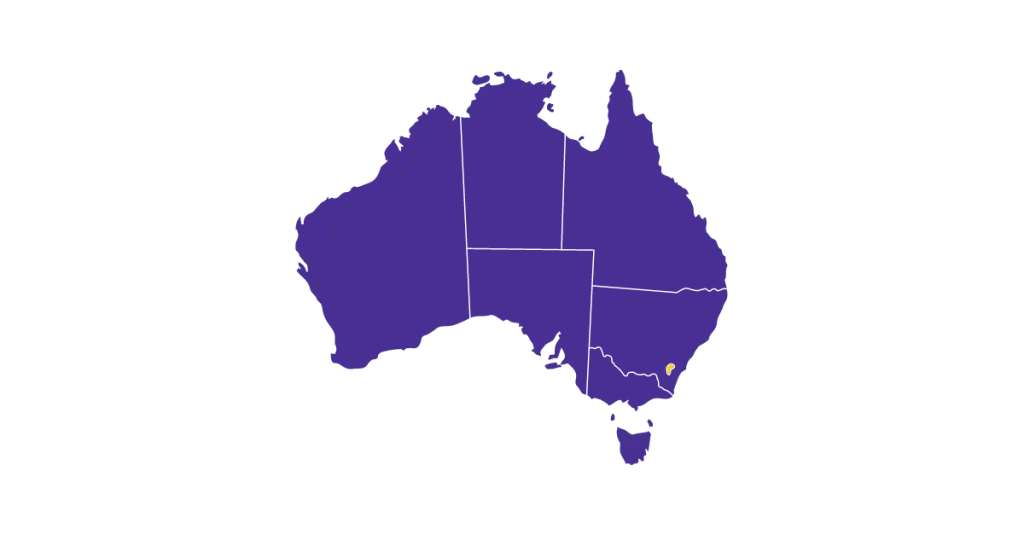 Purple Australia with ACT in yellow